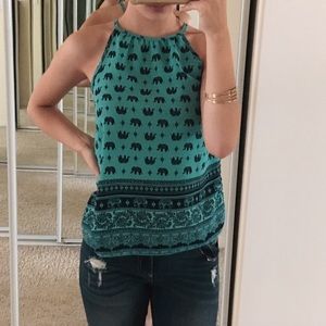 turqoise elephant blouse
